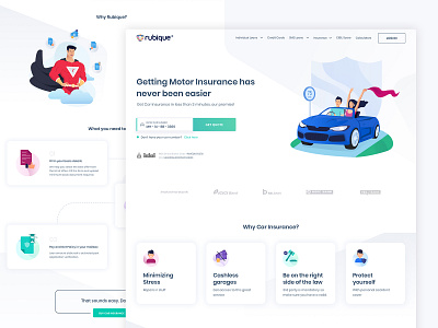 Motor Insurance - Rubique design finance icons illustration insurance ui ux