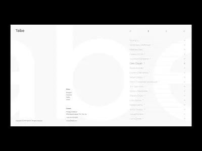 Tabe – Web Design black white branding design identity logo logotype minimal type typography ui ux web website