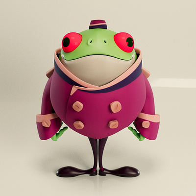 Frog 3d 3dmodeling arnold arnoldrender digitalart low poly maya pixologic render zbrush