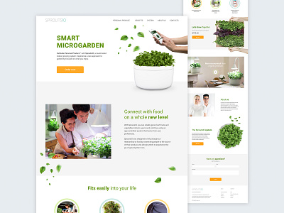SmartMicrogarden Landing Page branding design green landing landingpage minimal ui uidesign uiux ux web webdesign website