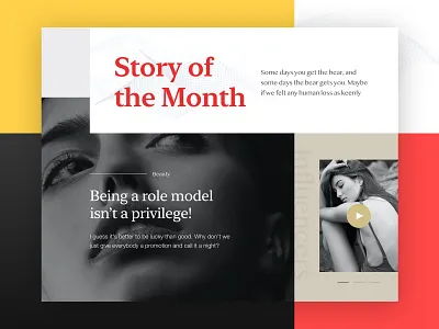 Fashion Blog Web UI 2022 banner blog colorful creative fashion fashion design fashion header gradient minimal model red trending trendy ui design web mockup website