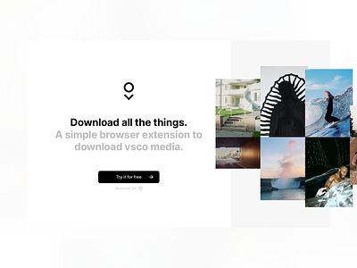 VSCO Media Downloader v3.0 branding chrome extension design download landing page photography simple vsco web