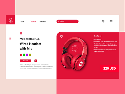 Orbion Headset design ui web