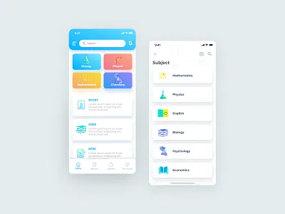 Education app biology chemistry education app educational learning app learning platform learning subjects mobile app design mobile ui ui ui design user experience user interface design ux