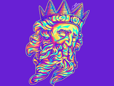 Vibrant greek statue colorful design game art gods graffiti graffiti art graffiti digital highlight illustration portal scene statue