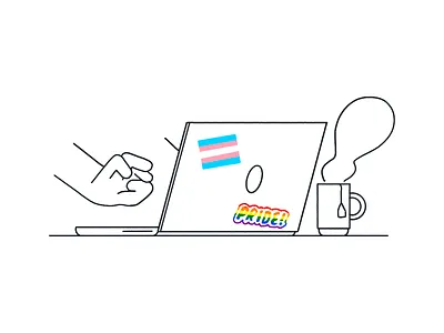 Lattice - Article illustration - Not retained design editorial illustration hr illustration outline pride procreate sketch transgender transition