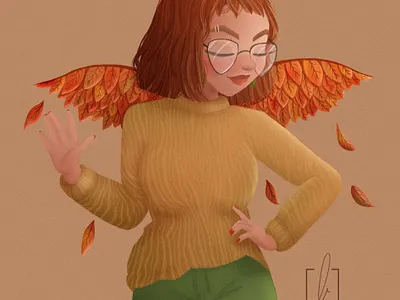Autumn Fairy autumn autumn leaves cartoon character art character concept concept art fairy girl girl drawing illustration visual development woman