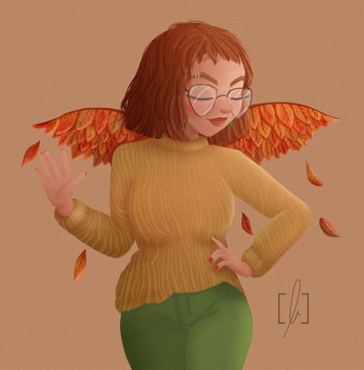 Autumn Fairy autumn autumn leaves cartoon character art character concept concept art fairy girl girl drawing illustration visual development woman