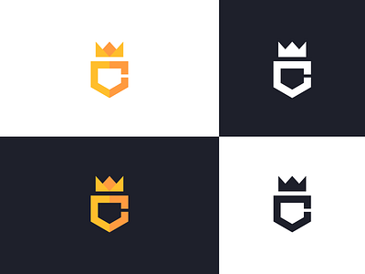 Letter C shield crown logo c crative crown crown logo flat letter c logo logodesign shield shield logo simple logo yellow