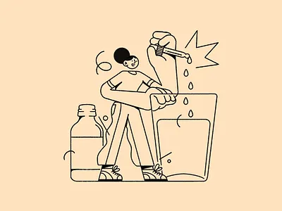 Sainple - 7 abstract character dots editorial illustration fun health illustration outline pattern procreate streetwear sun texture vitamin