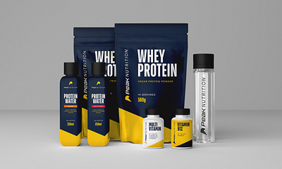 Peak Nutrition Packaging Design athlete athletics fitness fitness app fitness club fitness logo gym gym brand gym logo logo logo design nutrition nutritionist peak protein protein powder supplements vitamins workout