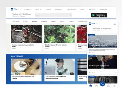 WireNews Design Concept clean design minimal minimalist mobile mobile app simple simplicity ui ui design web webdesign website website design