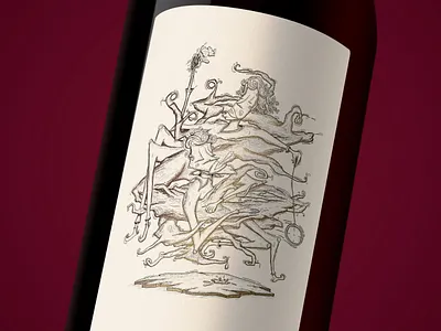 Wine Label Illustration art bottle branding draw drawing grape illustration label illustration paint photoshop sketch time wine wine label