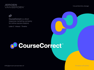 CourseCorrect - Logo Design brand identity design correct course create creative logo educate interact marketing negative space negative space logo platform visual identity design