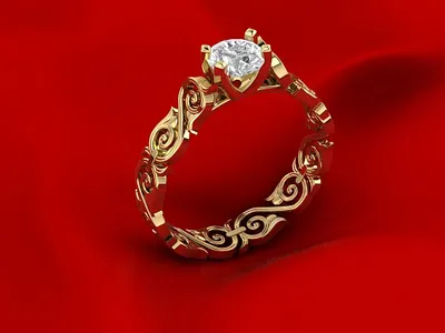 Leaf Ornament Diamond Ring 3D Model jewel jewelery jewellery jewelry jewelry design jewelry designer jewels matrix rhino3d rhinoceros