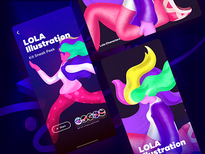 Lola illustration kit - Sneak Peek affinity amazon art branding character colors design flat girl gradient graphic design icon illustration ipad minimal mobile ui vector web website