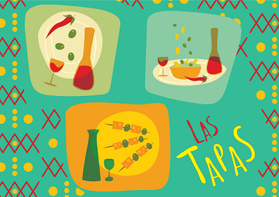 Tapas color design food illustration tapas
