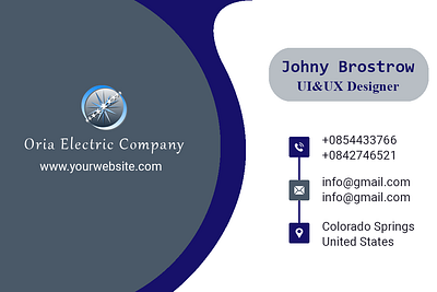 Oria company business card back adobe photoshop graphic design