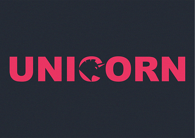 'Unicorn' Typography Logo branding design illustration logo minimal typography