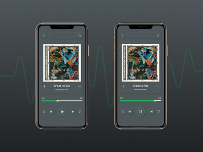 Spotify in Neumorphic mode 2020 trend branding dark mode design design trend device mobile ui mockup neumorphic neumorphism skeumorphic skeumorphism spotify ui ux