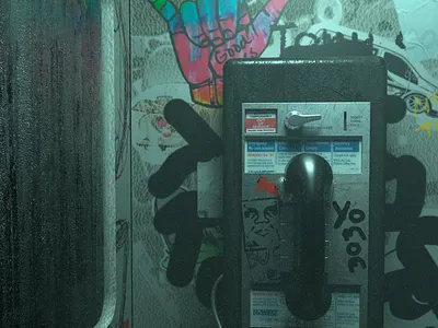 Matrix Pay Phone 4d c4d chrome design modeling render