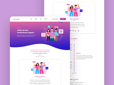 About Us Page about us bitcoin exchange bitcoin services bitcoin wallet ethereum giftcards gradients iconography illustrations product design ui ui ux ui ux design website design