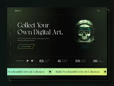 Digital Art Platform Hero Section art art gallery artwork design digital art digital painting hero section web design website