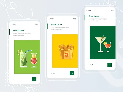 Walkthrough Food App Screen app screen app ui best shot color concept creative dribbble best shot food food order online food online order typography ui ux