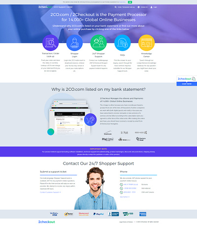 2co shopper support design ui web
