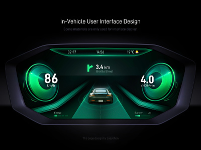 Car UI skin design car car ui skin design chart dashboard data green hmi icon ui