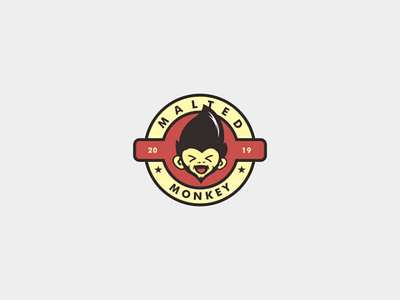 Malted monkey logo chocolate contest design graphic illustration logo monkey