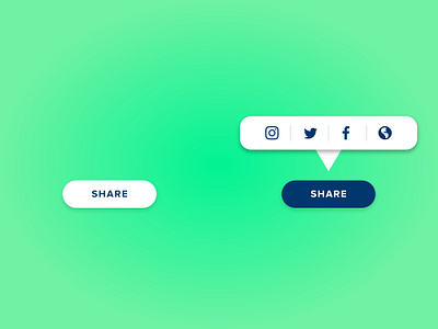 Social Share Button adobe xd button clicked on dailyui dailyui 010 facebook green instagram minimalistic navy blue share simple social share button twitter uibucket user inteface web web design