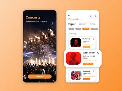 Concerts trending app concerts concerts trending dailyui discover figma trending uidesign