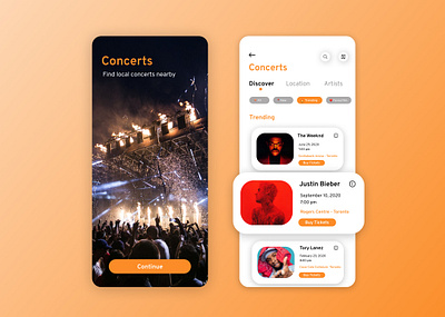 Concerts trending app concerts concerts trending dailyui discover figma trending uidesign