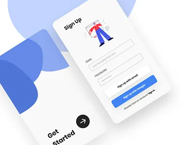 Daily UI #1 - Sign Up clean daily ui daily ui 001 dailyui dailyui 001 dailyuichallenge design minimal mobile mobile app mobile sign in mobile sign up mobile ui sign in sign up ui