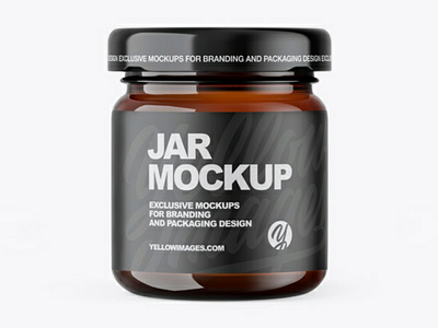 Amber Jar Mockup amber amber jar glass glass jar glossy glossy cap glossy jar gold holographic jar jars liquid matte cap metallic cap mockup package packaging yellow images