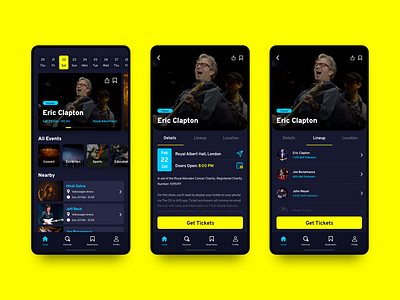 Event App - 1 app clean concept concert design event app minimal mobile mobile app simple sketchapp typography ui ux