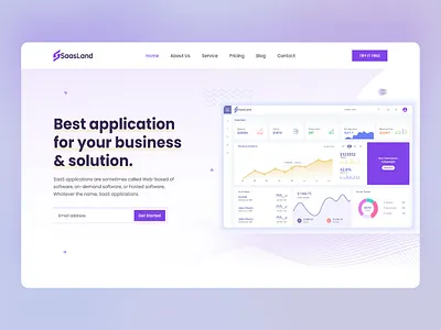 SaasLand-SaaS Landing Page UI Design. analytics app landing page branding business homepage landing landing page design minimal responsive saas saas landing page saas website template design ui ui ux uidesign user experience web webdesign website