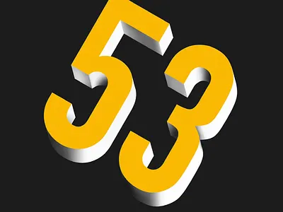 Drawing a number everyday - 53 hand drawn ipad procreate type typography