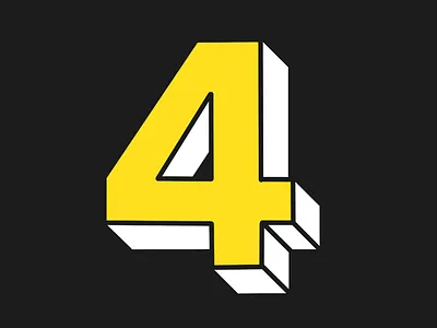 Drawing a number everyday - 4 design hand drawn ipad number procreate typography