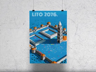 Global warming in Split 2076. design flat illustration flatdesign graphic graphicdesign illustration illustrations illustrator poster poster art poster design vector