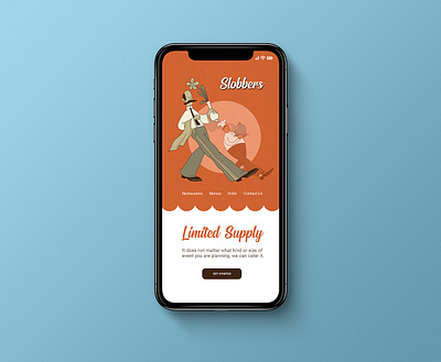 Slobbers landing app illustration ui vintage