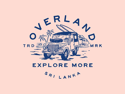 OVERLAND SRI LANKA BADGE 4x4 badge branding design illustration indonesia land rover lettering letters lockups motorcycle ocean outdoors sri lanka surf type