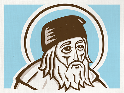 St. Seraphim of Sarov affinity designer illustration retro vector vintage