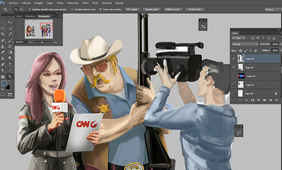 Reportera concept alex alex castillo character character design comida design illustration pez ui