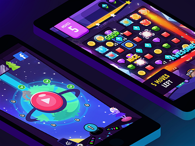 Planetary Stones game app art branding design game game art game design illustration mobile ui unity ux