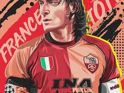 il capitano e la leggenda Francesco Totti art asroma coreldraw design designer digitalart fanart football graphicdesigner italy rome totti vector
