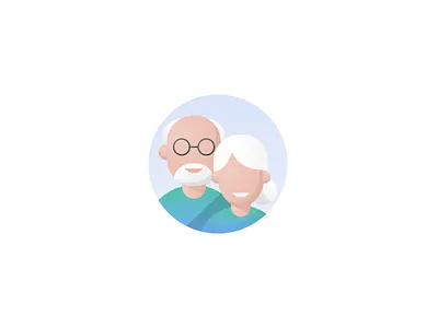 Parents character gradient icon illustraion parents ui illustration vector