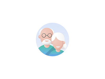 Parents character gradient icon illustraion parents ui illustration vector
