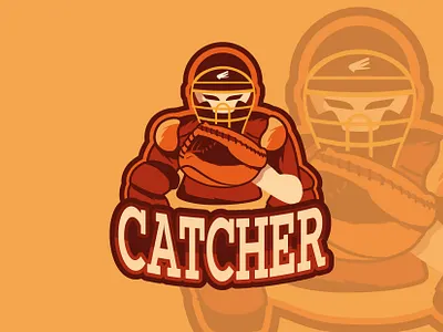 CATCHER BASEBALL baseball brand branding branding and identity catcher cool game illustration logo softball sport